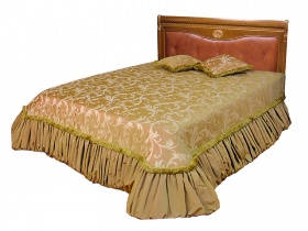 Кровать двуспальная "Лика" без изножья медовый дуб с золотой патиной