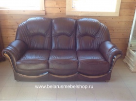 Трехместный  диван-кровать Дельта (натуральная кожа)