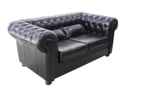 Двухместный кожаный диван-кровать Виконт
