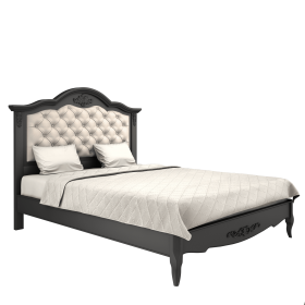 Кровать "Belverom" с мягким изголовьем 160*200  черный