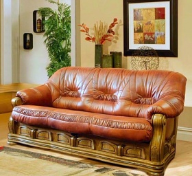 Трехместный  диван-кровать Престиж (натуральная кожа)