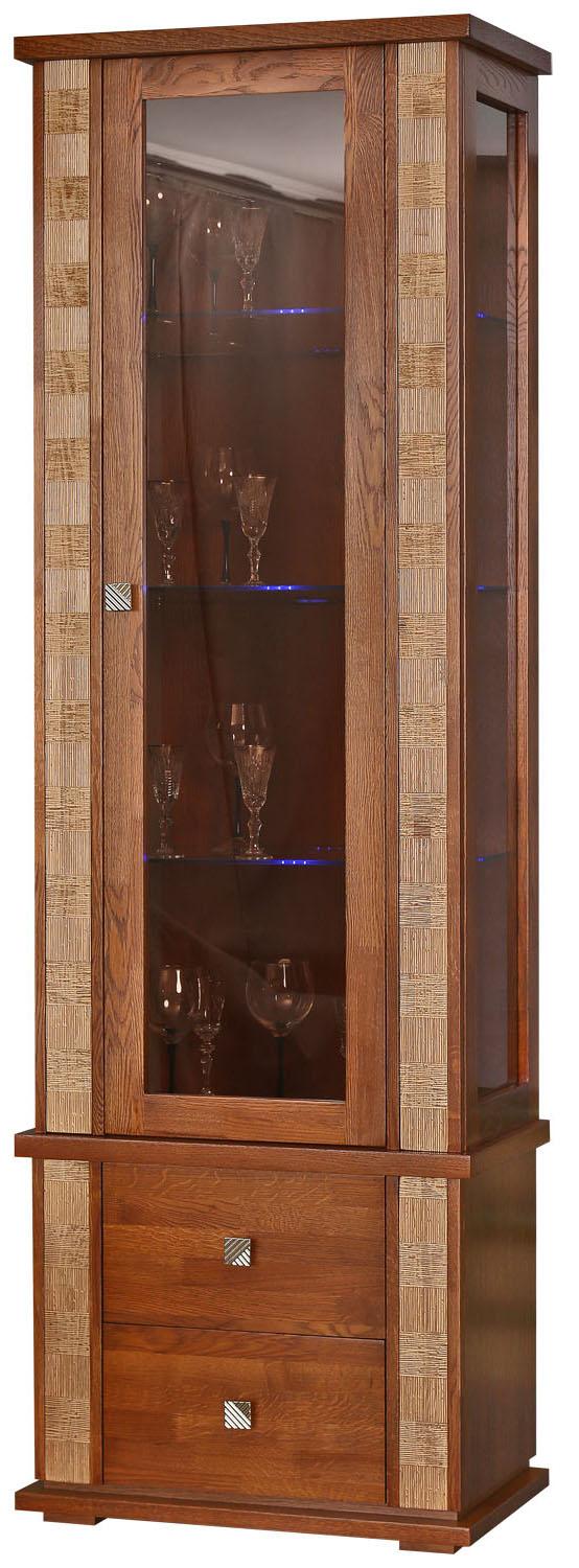 Шкаф с витриной «Тунис» П6.343.0.19 (П343.19-1Ш) рустикаль с золочением