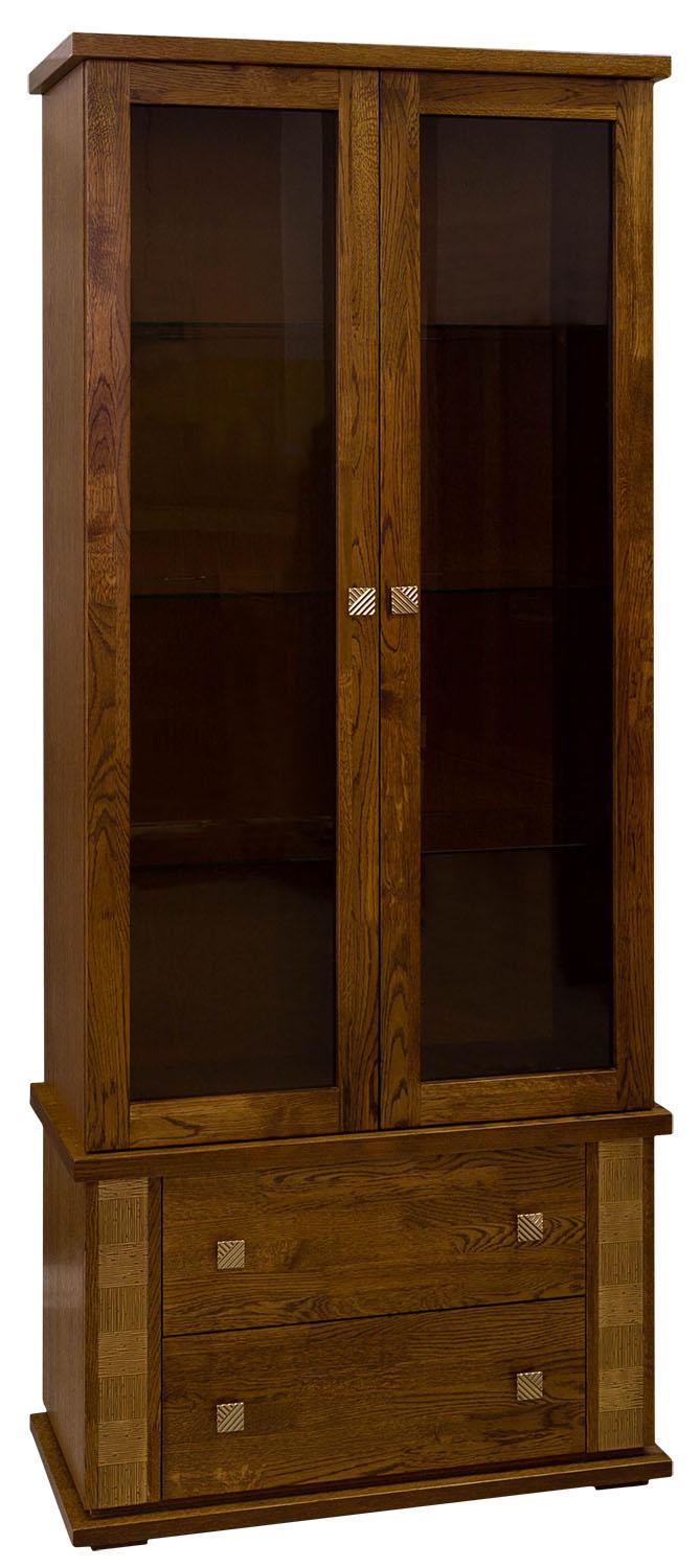 Шкаф с витриной «Тунис» П6.343.0.22 (П343.22Ш) черешня с золочением