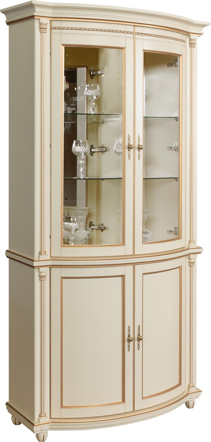 Шкаф комбинированный 2д «Валенсия Классик» П3.0589.0.02 (П244.15) античная темпера с золотом