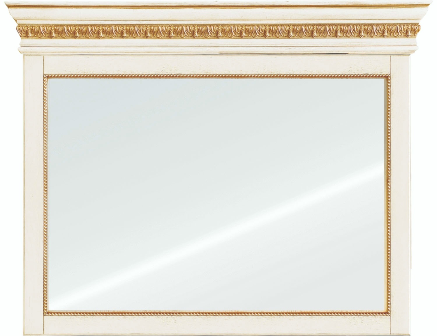 Зеркало настенное "Милана 9" П265.09 слоновая кость с золочением