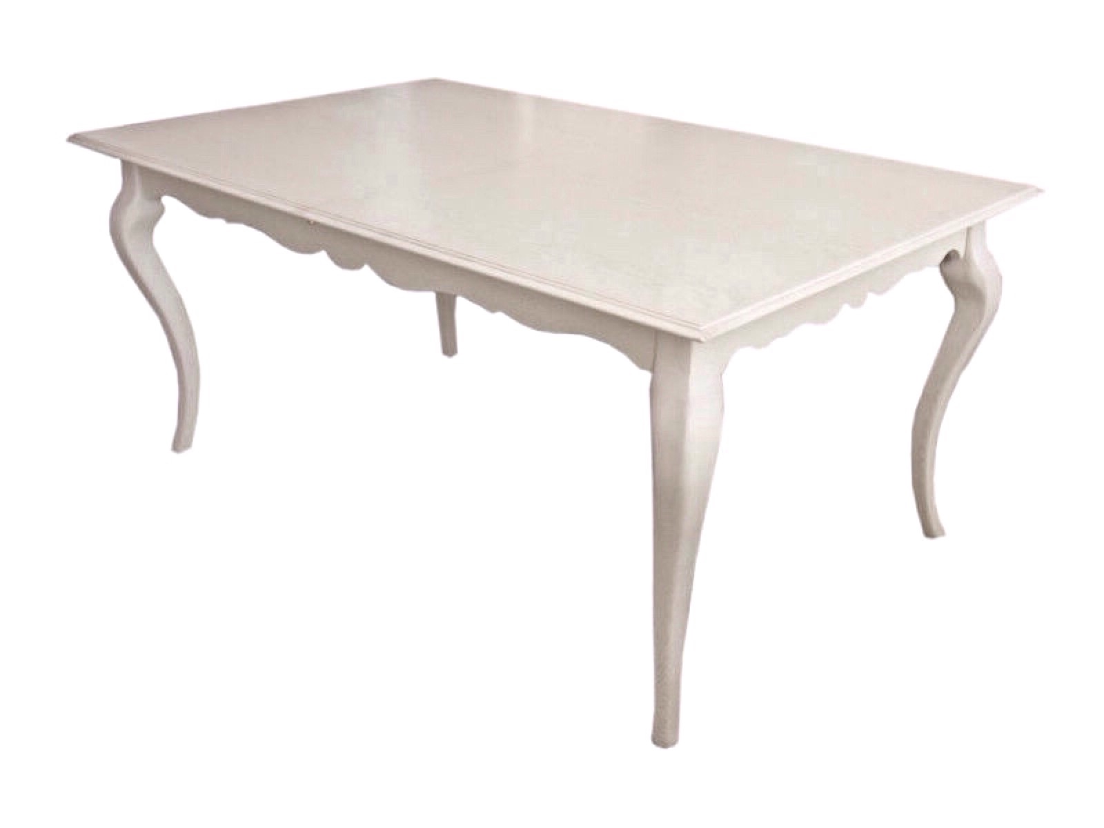 Обеденный белый стол с темной столешницей
