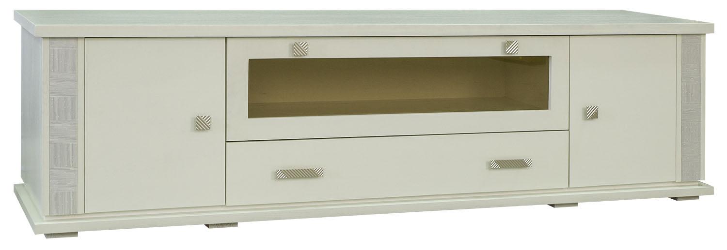 Тумба под ТВ «Тунис» П6.343.0.02 (П343.02Ш) слоновая кость с серебром