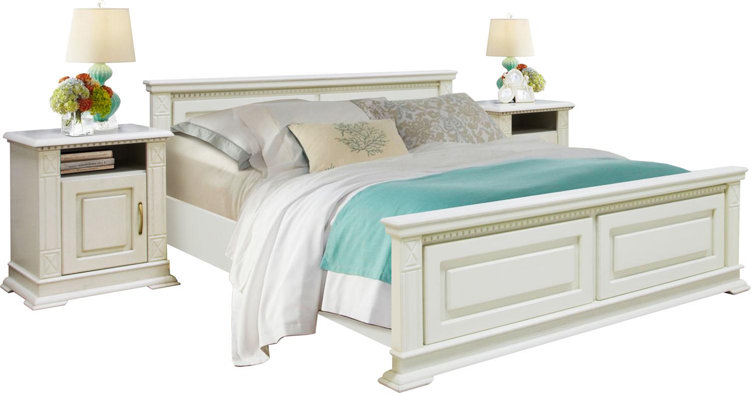 Кровать двуспальная "Верди-Люкс 140x200" слоновая кость Кровать двуспальная "Верди-Люкс 140x200" слоновая кость