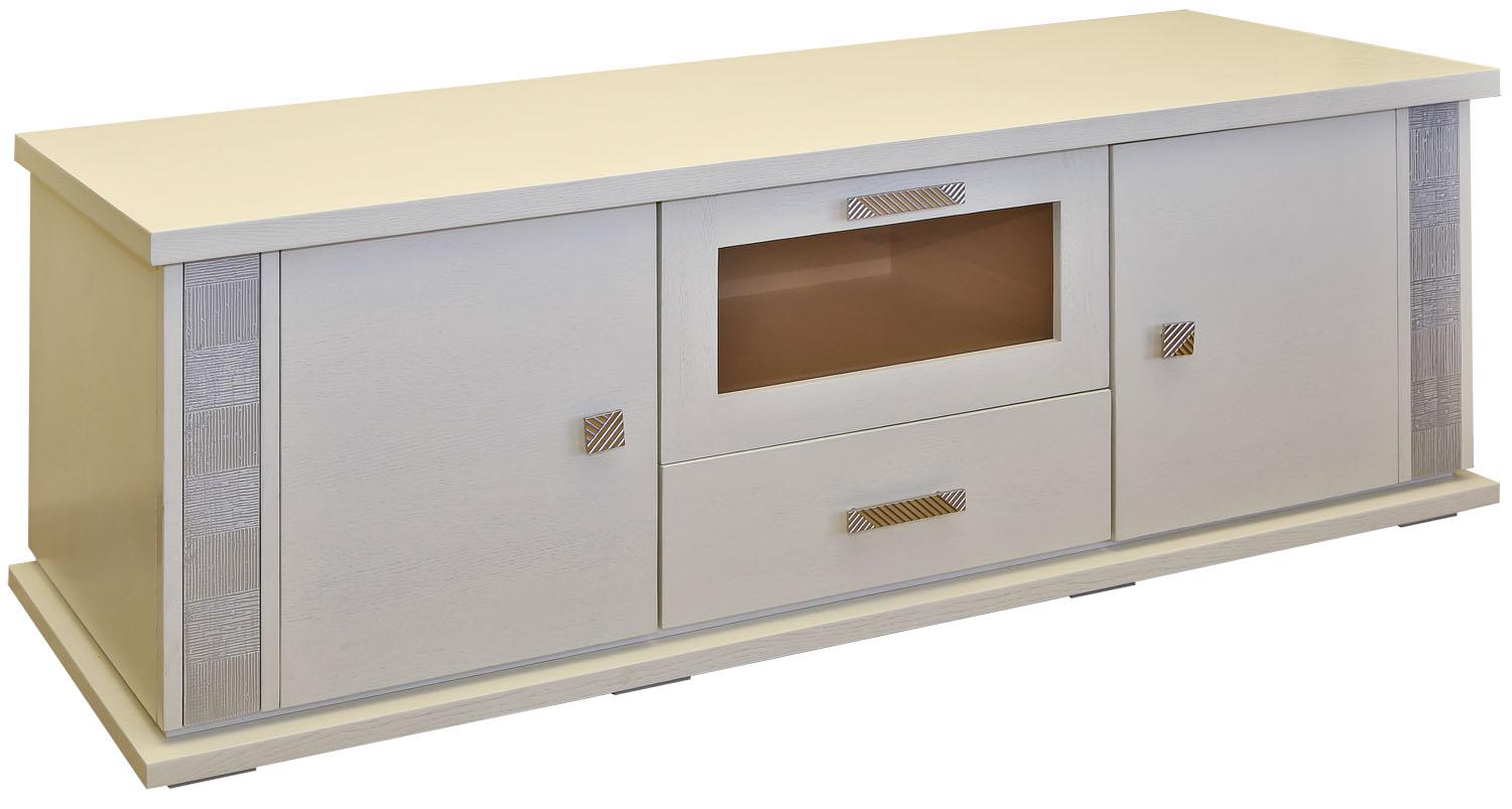 Тумба ТВ «Тунис» П6.343.0.14 (П343.14Ш) слоновая кость с серебром