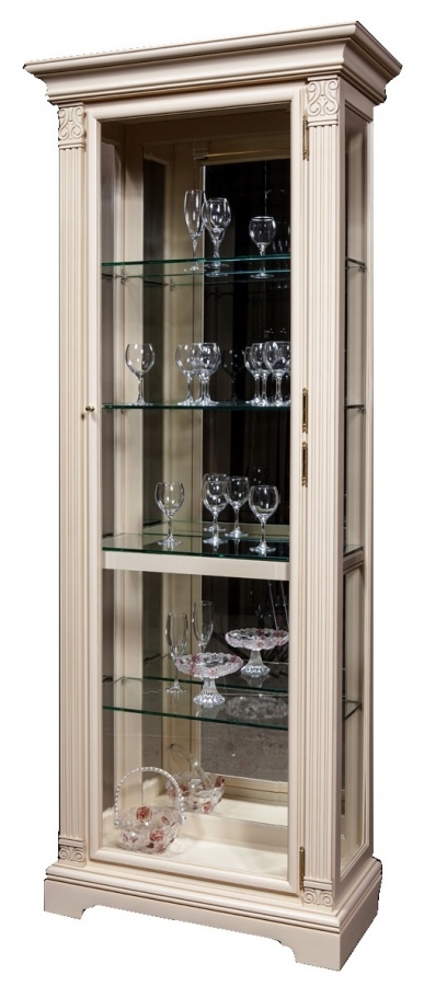 Шкаф с витриной "Престиж" ГМ-5901Е крем с патиной