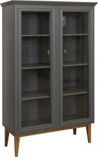 Шкаф с витриной 2д «Дольче» П3.597.0.07 базальт + дуб рустикаль