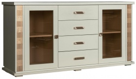 Тумба комбинированная «Тунис» П6.343.0.03 (П343.03Ш) слоновая кость с серебром