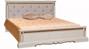 Кровать двуспальная "Милана" слоновая кость с золочением(мягкое изголовье)низкое изножье Кровать двуспальная "Милана" слоновая кость с золочением(мягкое изголовье)низкое изножье