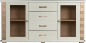 Тумба комбинированная «Тунис» П6.343.0.03 (П343.03Ш) слоновая кость с серебром