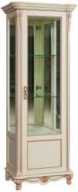 Шкаф-витрина «Алези» П1.350.0.08 (П350.08) слоновая кость с золочением Шкаф-витрина «Алези» П1.350.0.08 (П350.08) слоновая кость с золочением