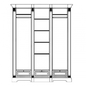Шкаф для платья и белья "Престиж" ГМ-5923 крем с патиной