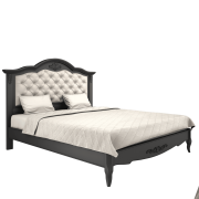 Кровать "Belverom" с мягким изголовьем 180*200  черный