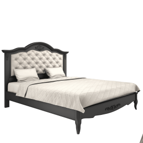 Кровать "Belverom" с мягким изголовьем 180*200  черный