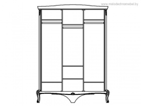 Шкаф 3-дверный для одежды "Монако" ММ-371-01/03Б Шкаф 3-дверный для одежды "Монако" ММ-371-01/03Б