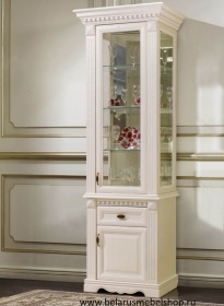Шкаф с витриной "Афина" высокий ваниль 