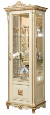 Шкаф с витриной "Алези 8 Люкс" П350.08л слоновая кость с золочением