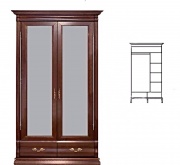 Шкаф двухдверный "Оскар"  орех.В НАЛИЧИИ.