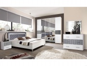 Спальня "Вена 5" белый глянец/серый декор