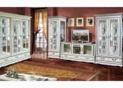 Гостиная "Оскар 2" белая эмаль с темной патиной Гостиная "Оскар 2" белая эмаль с темной патиной