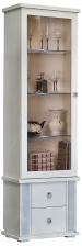 Шкаф с витриной "Тунис" П343.21Ш(слоновая кость с серебром)