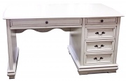 Стол письменный "Оскар" белая эмаль с темной патиной