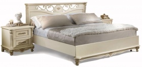 Кровать "Алези" 180*200 с низким изножьем слоновая кость с золочением