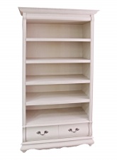 Стеллаж для книг "Оскар" белая эмаль с тёмной патиной