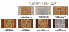 Шкаф двухдверный с витриной "Тунис" рустикаль с золочением