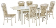 Стол обеденный "Кинг Р +стулья Каприз 01" слоновая кость 