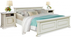 Кровать двуспальная "Верди-Люкс 140x200" слоновая кость Кровать двуспальная "Верди-Люкс 140x200" слоновая кость