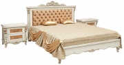 Кровать двойная "Альба 16/1пк" П 524.05/1к слоновая кость с золочением Кровать двойная "Альба 16/1пк" П 524.05/1к слоновая кость с золочением
