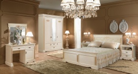 Спальня с декором "Афина" ваниль с золотом