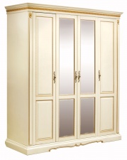 Шкаф четырехдверный "Милана слоновая  кость с золочением.В НАЛИЧИИ.