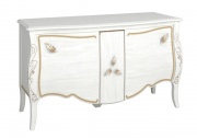 Комод "Трио" ММ 279-07/01 Белая эмаль с золотой патиной