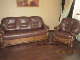 Трехместный диван "Консул 2020/2020(-С)" (натуральная кожа)