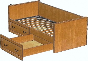 Кровать односпальная с выдвижными ящиками "Вилия"