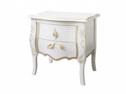 Тумба прикроватная "Трио" белая эмаль с золотой патиной