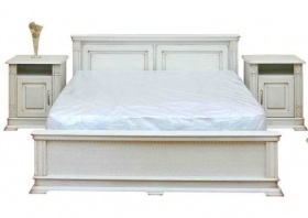 Кровать двуспальная "Верди-Люкс 160x200" с низким изножьем слоновая кость 