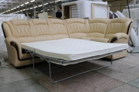 Угловой диван-кровать Бакарди (натуральная кожа)