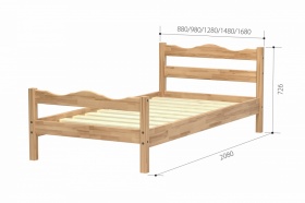 Кровать одинарная 800/900 В-1/А "Марибель" 