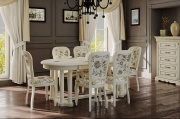 Стол обеденный "Атлант+стулья Идальго 4"  слоновая кость с золочением