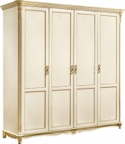 Шкаф для одежды 4д «Алези» П1.350.1.13 (П349.02/2) слоновая кость с золочением