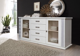 Тумба комбинированная «Тунис» П6.343.0.03 (П343.03Ш) слоновая кость с серебром