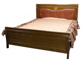 Кровать двуспальная "Лика" медовый дуб с золотой патиной