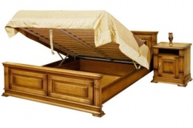 Кровать двуспальная "Верди-Люкс 160x200" дуб с нишей для белья